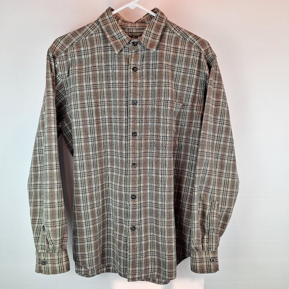 Men's Woolrich 100% Cotton Button Down Long Sleeve Shirt Size L